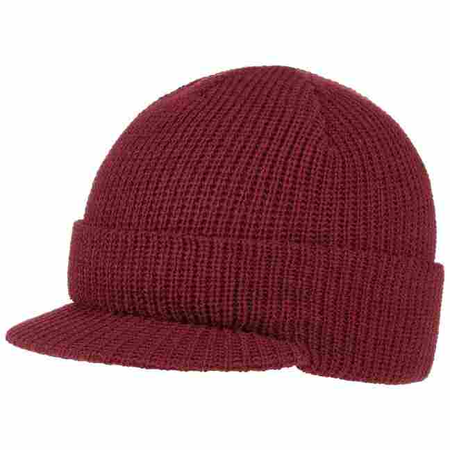 Thinsulate Peaked Knitted Beanie Hat Winter Warm Work Cap One Size Maroon