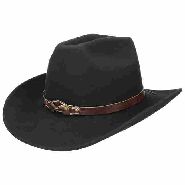 Lipodo Horses Cowboy Hat Men Black 6 7/8 at  Men's Clothing