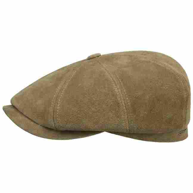 Hatteras Calf Leather Flat Cap by Stetson